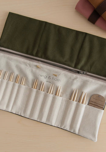 Twig and Horn Canvas Interchangeable Needle Case